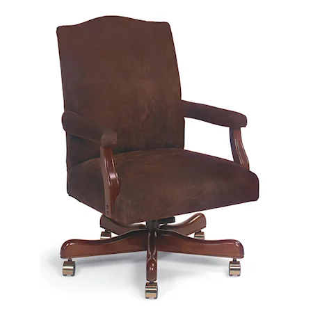 Executive Camel-Back Swivel Chair with Arms